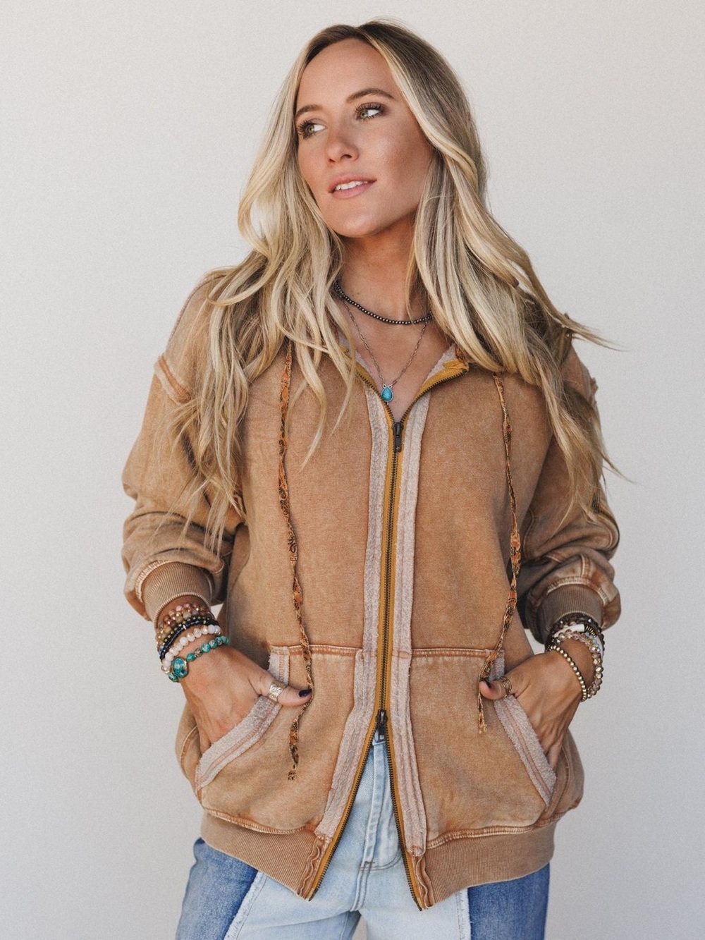 Golden Ray Zip Up Hoodie